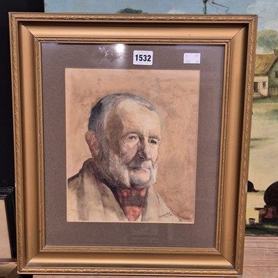 Lot 1532 - R. C Carter. 1897. Portrait study of a farmer....