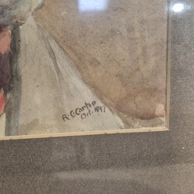 Lot 1532 - R. C Carter. 1897. Portrait study of a farmer....