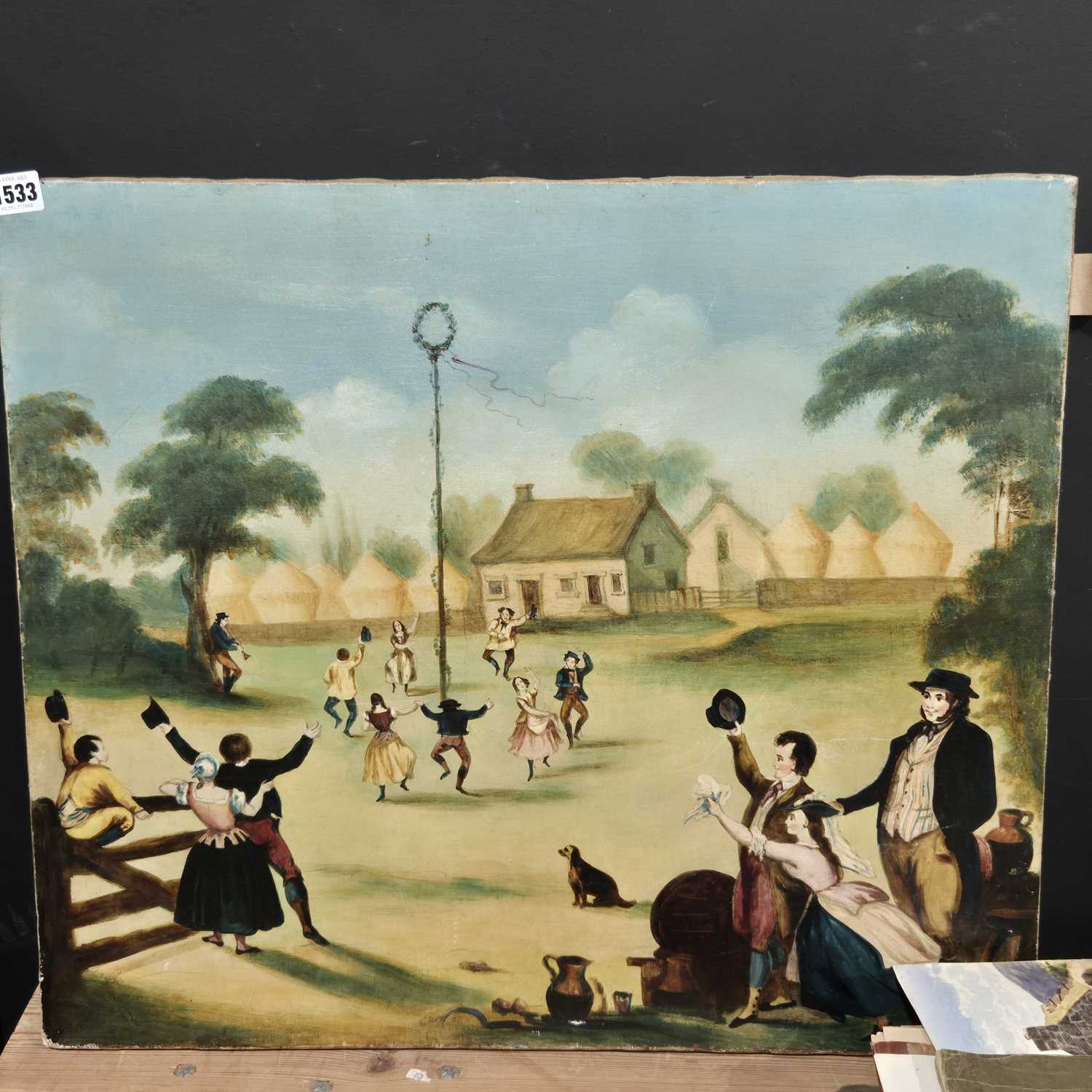 Lot 1533 - Dancing around a Maypole on a village green....