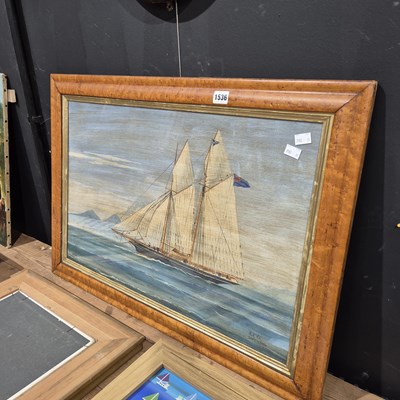 Lot 1536 - 20th century  A schooner in full sail....