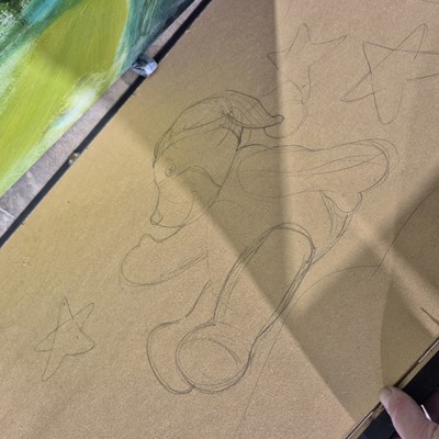 Lot 1537 - "Scooby-Doo!". A large cartoon. acrylic on board.