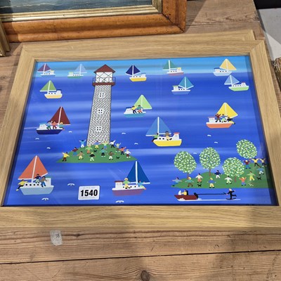 Lot 1540 - G. Barker (20th century) "watching the regatta"...