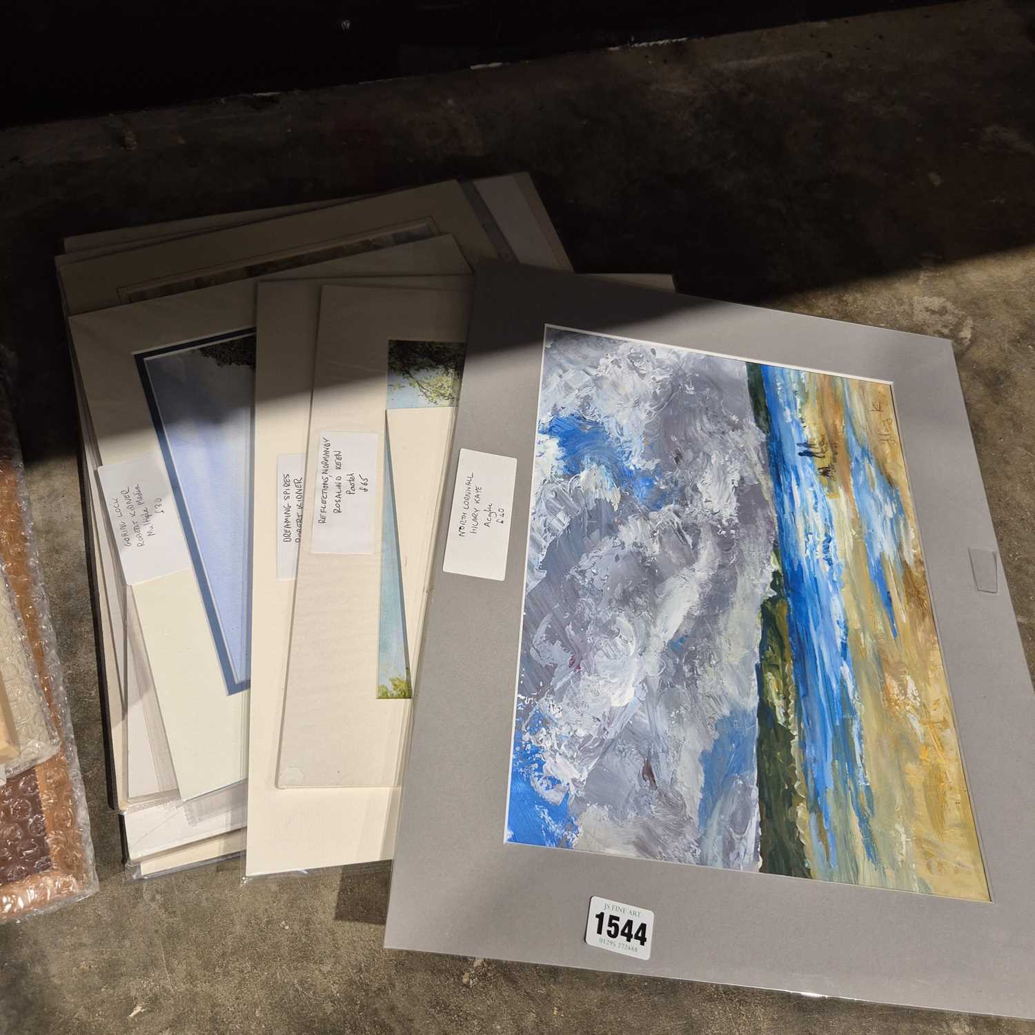 Lot 1544 - A group of modern acrylic and other paintings,...
