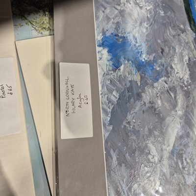 Lot 1544 - A group of modern acrylic and other paintings,...