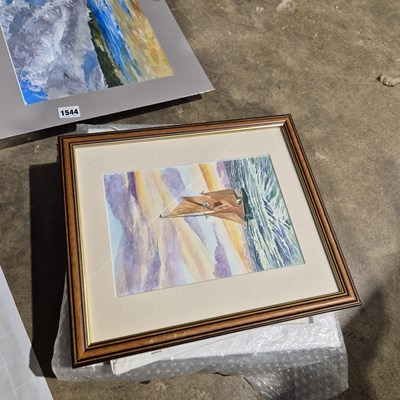 Lot 1544 - A group of modern acrylic and other paintings,...
