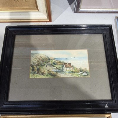 Lot 1550 - Two antique watercolours, coastal scenes.