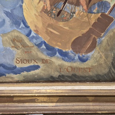 Lot 1555 - 20th-century school. - Mermaid and ships in...