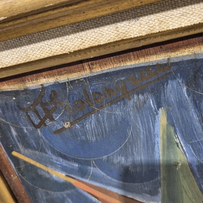 Lot 1555 - 20th-century school. - Mermaid and ships in...