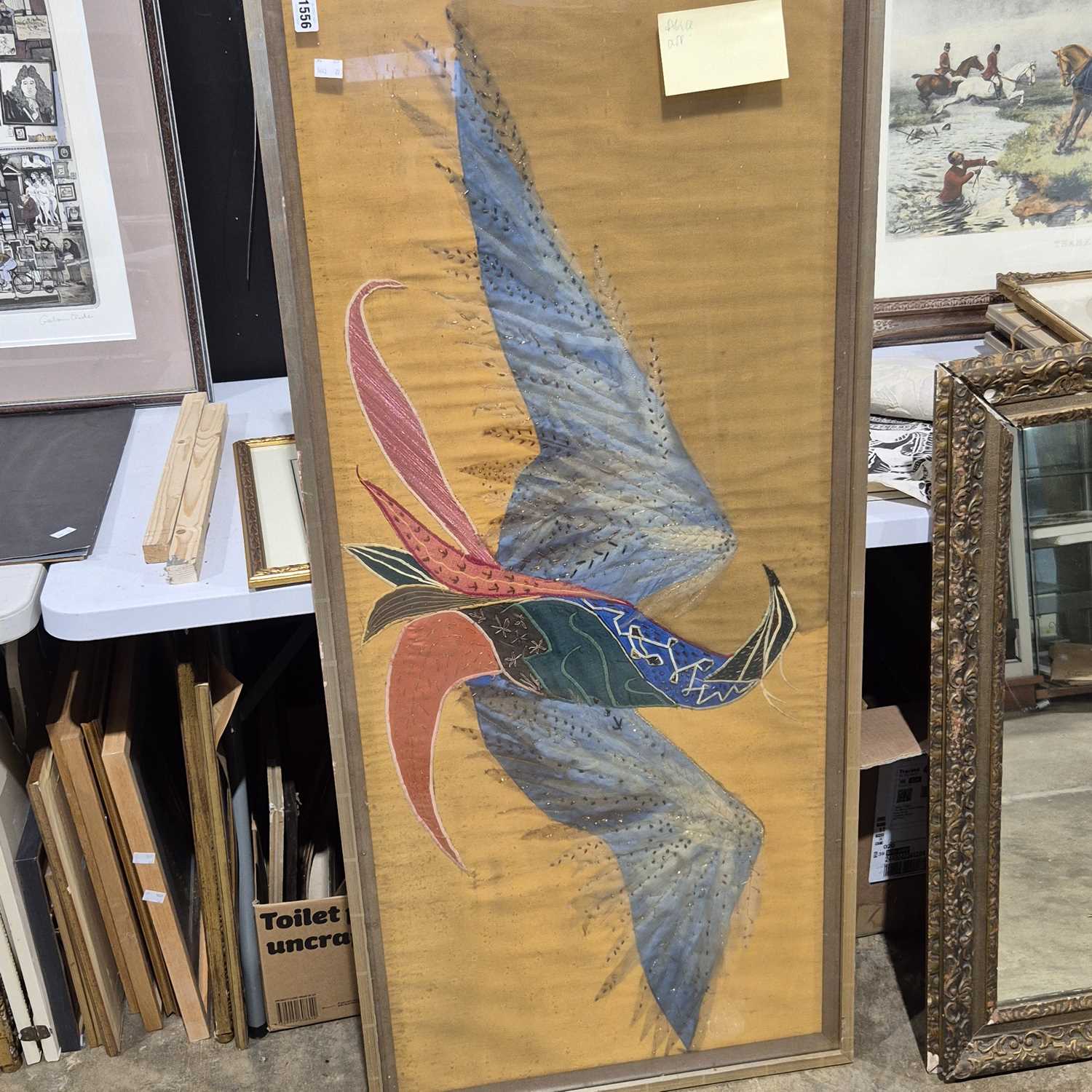 Lot 1556 - 20th century. A large fabric collage study of...