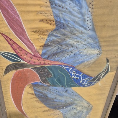 Lot 1556 - 20th century. A large fabric collage study of...