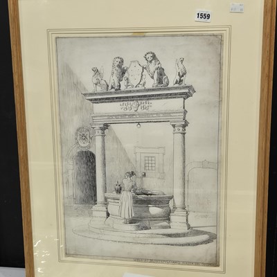 Lot 1559 - An antique engraving. fetching water from the...