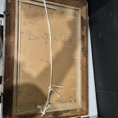 Lot 1574 - An oil on canvas study of puppies drinking.