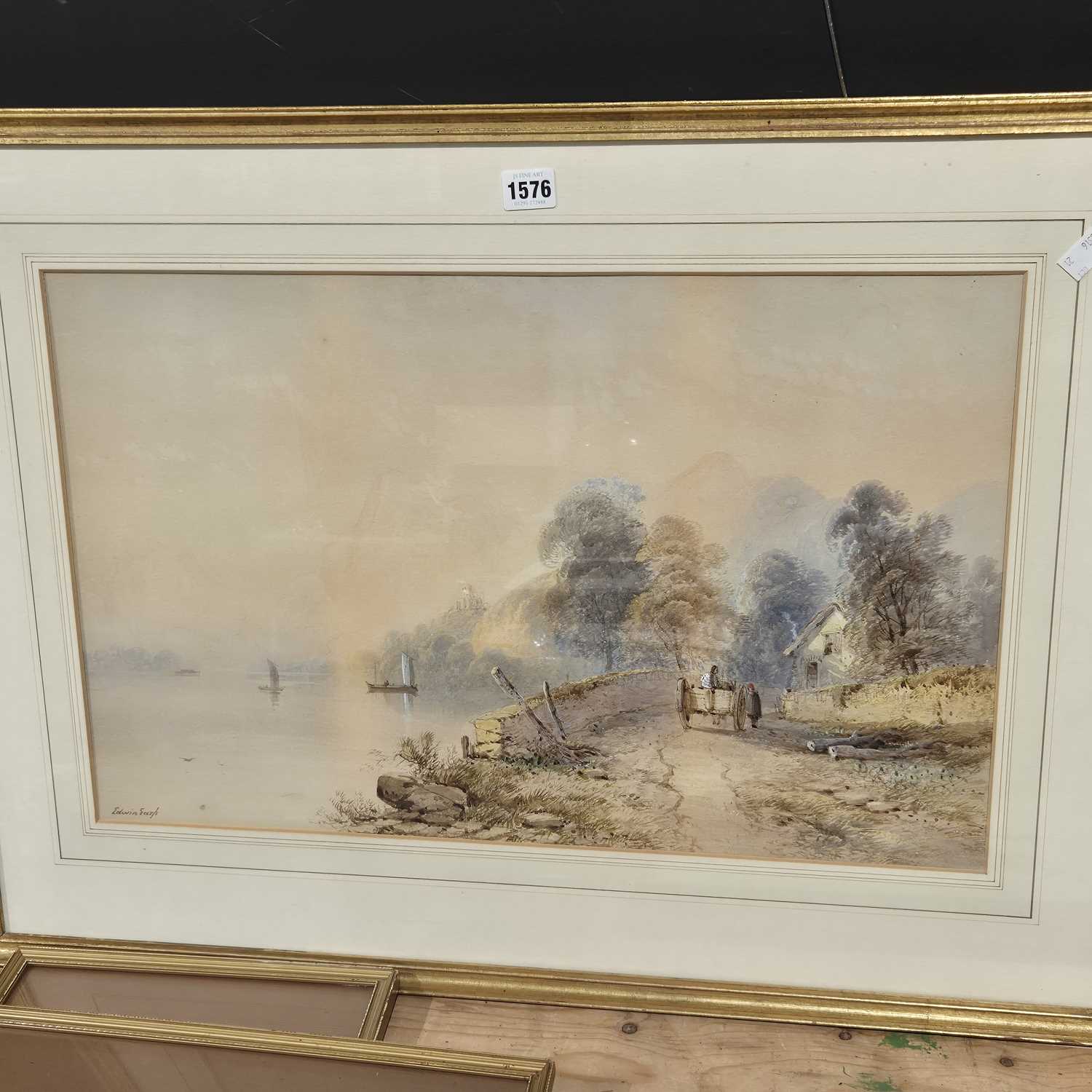 Lot 1576 - Edwin Earp.(1851-1945) A rural riverside track...