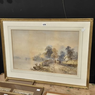 Lot 1576 - Edwin Earp.(1851-1945) A rural riverside track...