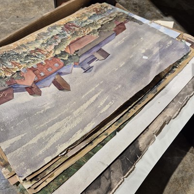 Lot 1580 - A large collection of unframed early 20th...