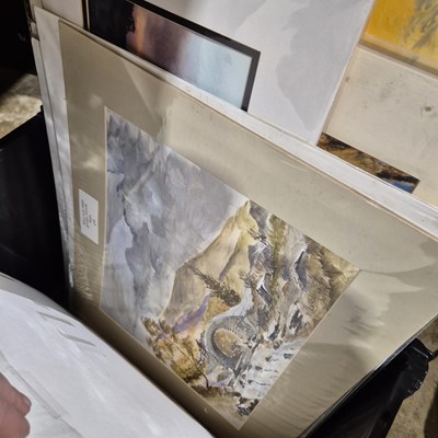 Lot 1583 - A large selection of modern watercolours,...