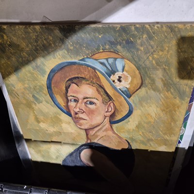 Lot 1584 - An early 20th century oil on canvas portrait...