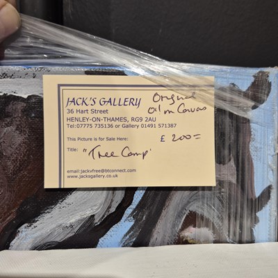 Lot 1586 - two large modern oil paintings.