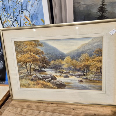 Lot 1587 - Harold Lewis. "on the lyn, Devon" watercolour...