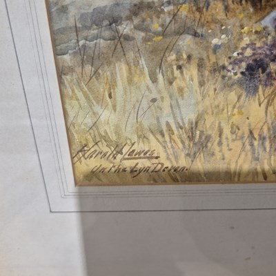 Lot 1587 - Harold Lewis. "on the lyn, Devon" watercolour...