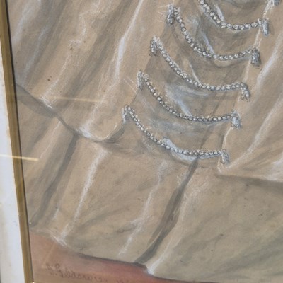 Lot 1592 - A large late Victorian pastel study of a lady...