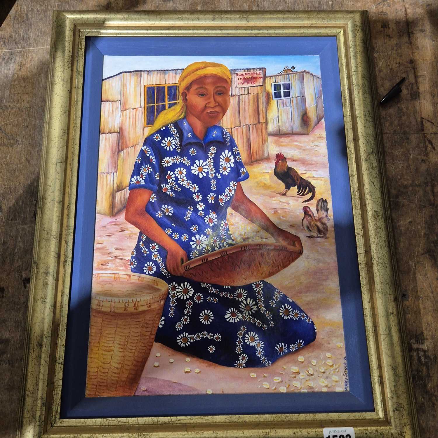 Lot 1593 - Two 20th century eastern oil paintings. signed...