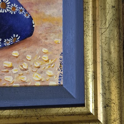 Lot 1593 - Two 20th century eastern oil paintings. signed...