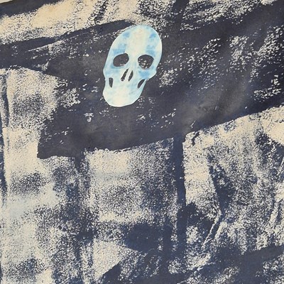 Lot 1594 - Two large contemporary oil/acrylic on canvas...