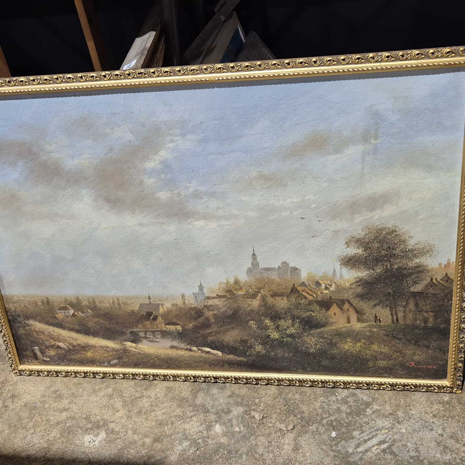 Lot 1595 - Two landscape oil paintings.
