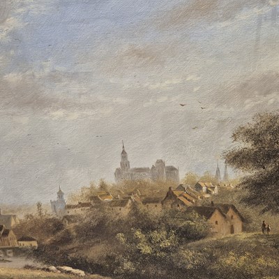 Lot 1595 - Two landscape oil paintings.