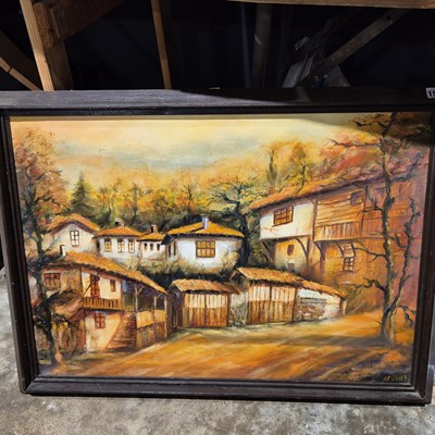 Lot 1595 - Two landscape oil paintings.