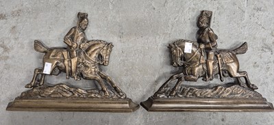 Lot 358a - A pair of antique bronze doorstops depicting...