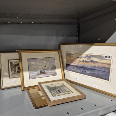 Lot 1598 - Various antique and later watercolours