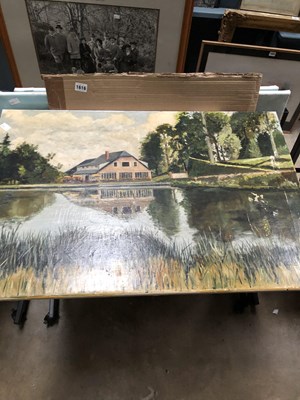 Lot 1616 - A collection of unframed oil on canvas...