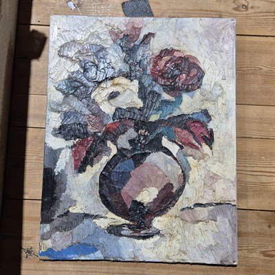 Lot 1619 - Nata Lovett-Turner. Still life, vase of...