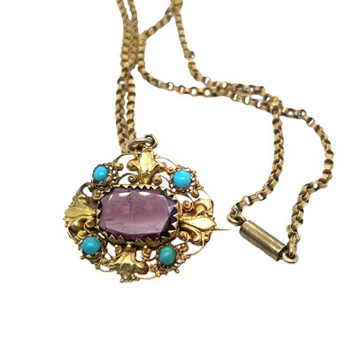 Lot 1001 - An antique 18ct gold belcher chain paired with...