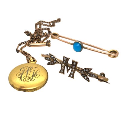 Lot 1007 - An Edwardian 9ct hallmarked gold turquoise set...