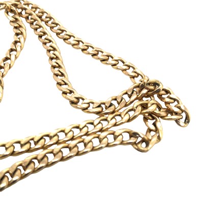Lot 1042 - A 9ct hallmarked gold curb chain and T-bar....