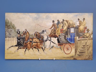 Lot 1178 - 19th century, a laden coach and four on the...