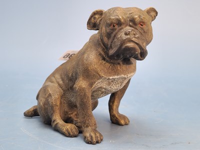 Lot 1196 - A Bergmann cold cast bronze figure of a seated...