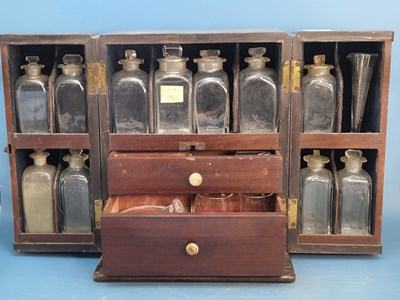 Lot 1202 - A 19th century mahogany medicine chest, the...
