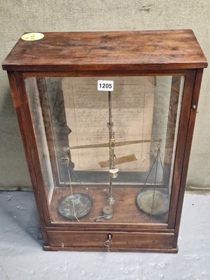 Lot 1205 - A 19th century glazed mahogany chemical...