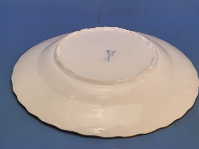Lot 1206 - A Meissen 'Swan' service plate, crossed swords...
