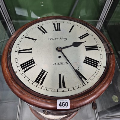 Lot 460 - A mahogany cased fusee wall clock, the dial...