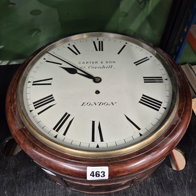 Lot 463 - A mahogany cased fusee wall clock, the dial...