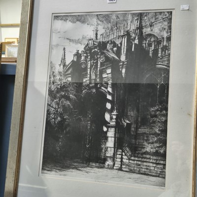 Lot 1631 - A large artists proof print, St Mary's, Oxford