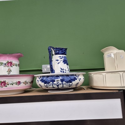 Lot 481 - A Booth's blue and white wash jug and bowl...