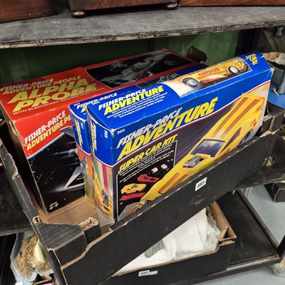 Lot 485 - A boxed Fisher Price turbo jet and super car...