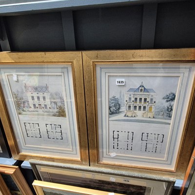 Lot 1635 - A set of six framed prints of country houses