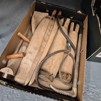 Lot 491 - An antler handled hunting whip, boot pulls and...